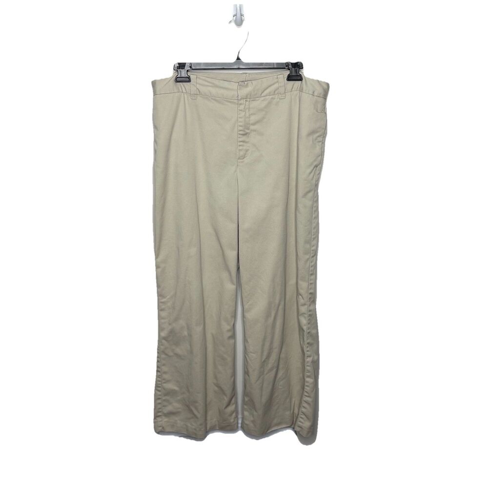 Vintage Y2K GAP Khaki Tan Cream Straight Leg Pants Zipper fly Size 14R Womens